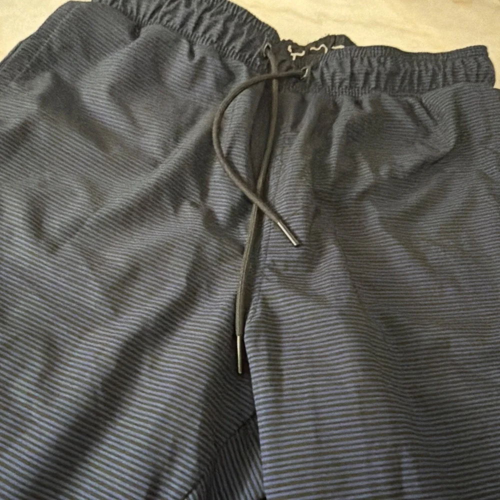 Men's SPYDER Medium Lined Breathable Swim Trunks Blue Stripes Beach Vacation